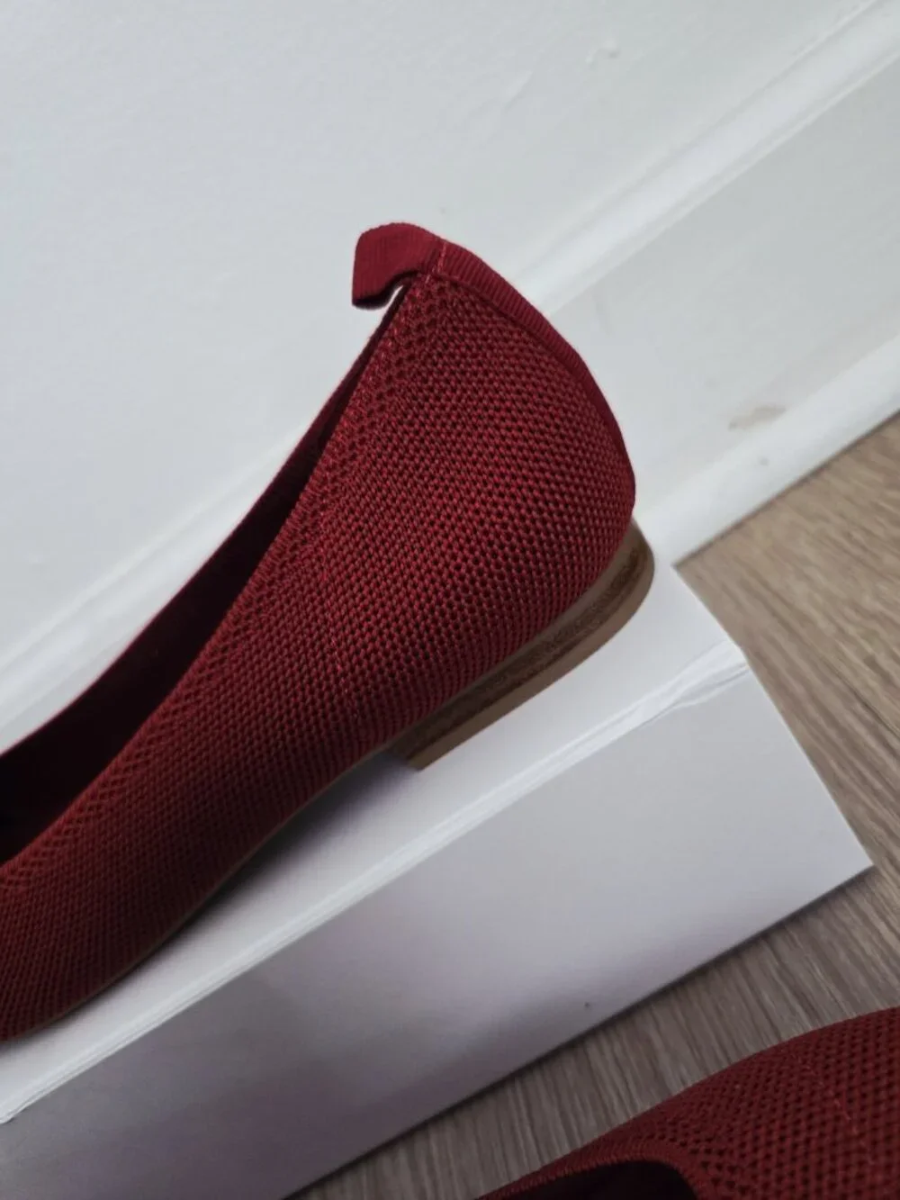 Mia Rasia Red Ballet Ballerina Flats Shoes 11 Knit Slip On Round Toe Womens